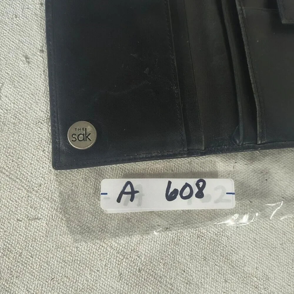 Leather Black Quad Fold Wallet by The Sak